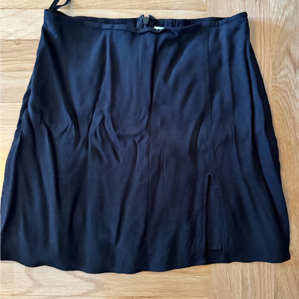 Sunday Best Black Mini Skirt with Front Slit